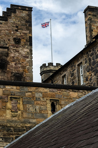 Edinburgh Castle – de vlag van het Verenigd Koninkrijk