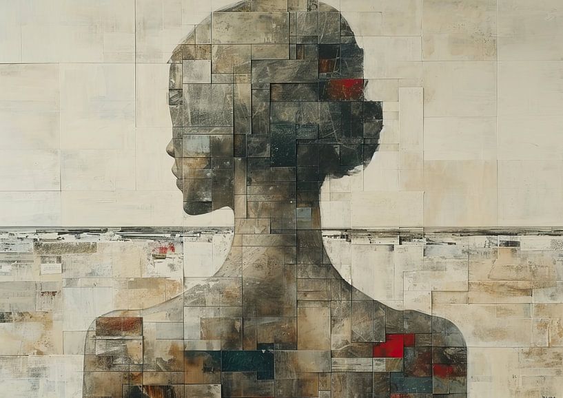 Modernes Frauenporträt | Mosaik-Essenz von Kunst Laune