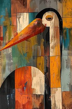 Abstracte Vogeltjes Kunst | Vrolijk van Abstract Schilderij
