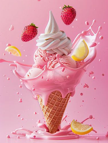 heerlijke ijscreaties in verleidelijke kleuren en achtergronden