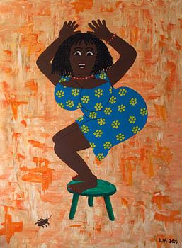 Lucita wird von einer Kakerlake erschrocken