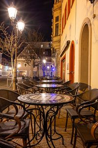 Restaurant in der Stadt bei Nacht Zwickau Sachsen Ostdeutschland Marktplatz