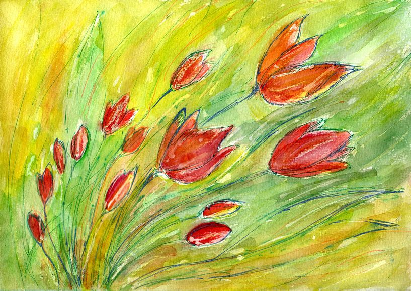 Tulpenfrühling - De Lente van de tulp von Claudia Gründler