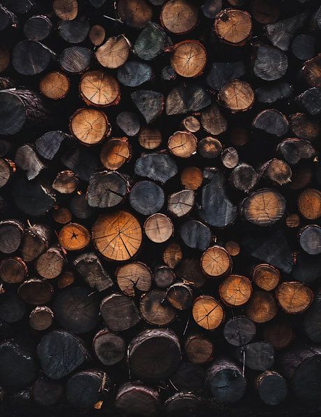 Gestapeld hout van fernlichtsicht