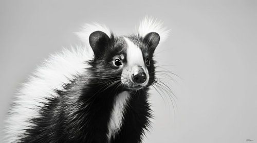 wilde dieren in zwart-wit