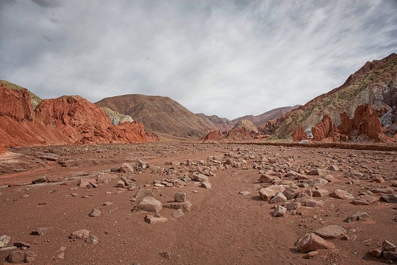 Uitzicht op de oase rond de loop van Rio San Pedro, San Pedro de Atacama, Chili van Tjeerd Kruse