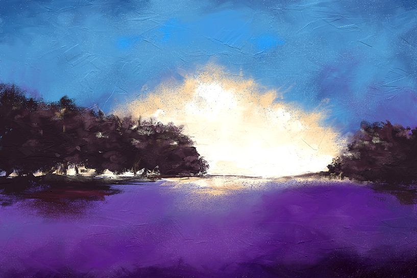 Abstract expressive landscape painting by Tanja Udelhofen