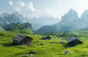 Glitzernde Gipfel unter Dolomitensonne