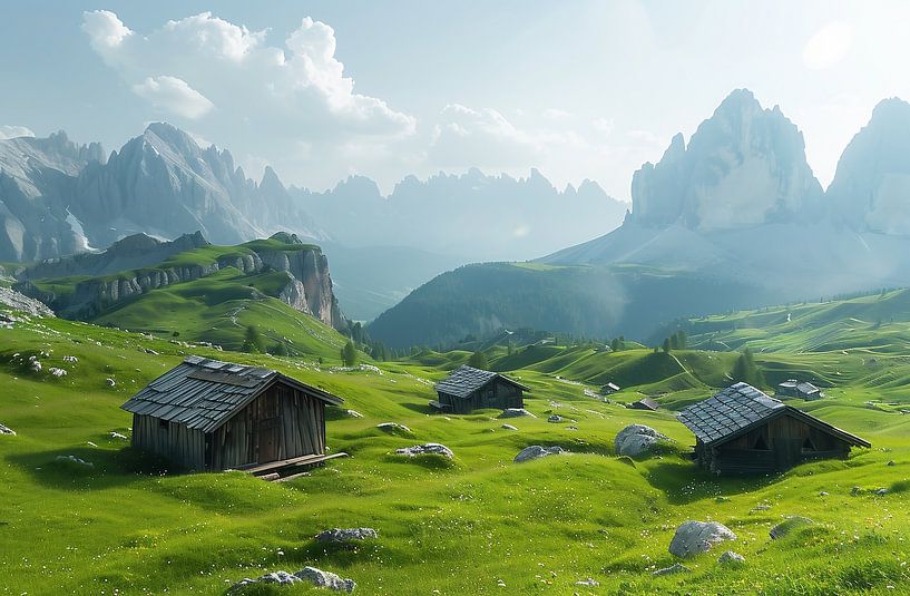 Glitzernde Gipfel unter Dolomitensonne von fernlichtsicht