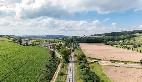 Drone panorama van het Miljoenenlijntje bij de Eyserhalte