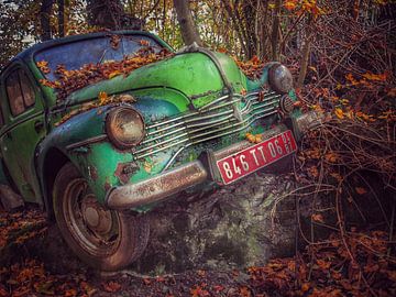 Groene oldtimer Renault