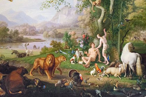 Adam et Eve dans le jardin d'Eden, Johann Wenzel Peter