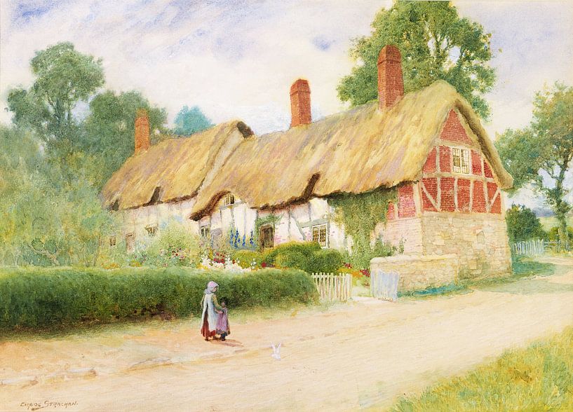 Arthur Claude Strachan,Ann Hathaway's Cottage van finemasterpiece