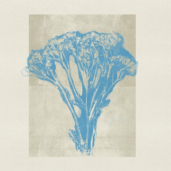 Japandi. Neutral botanical in blue, grey and beige by Dina Dankers