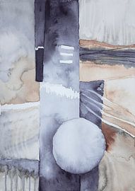 Lot de 2 aquarelles violet beige sur Ela Szczepaniak