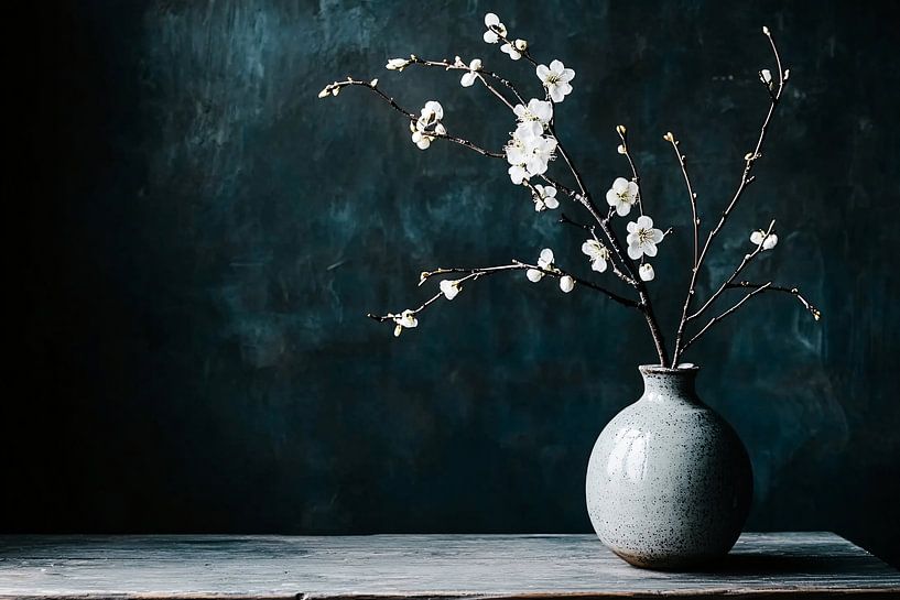 Ceramic vase with blossom by Art & Soul Creations