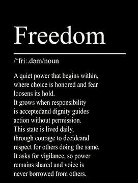 Freedom Definition - Noir sur WordsThatInspire