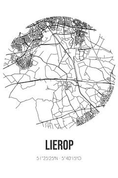 Lierop (Noord-Brabant) | Landkaart | Zwart-wit van Rezona