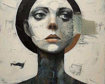 Vrouw Gezicht | Abstracte Vrouw Met Kleur van Kunst Kriebels