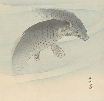 Ohara Koson - Twee karpers (bewerkt)