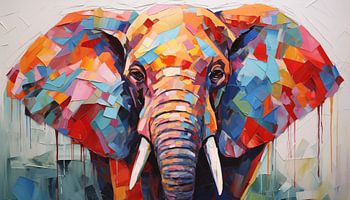 Abstract elephant panorama
