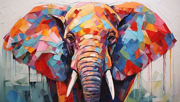 Abstracte olifant panorama van TheXclusive Art