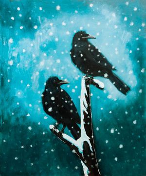 Corbeau en hiver