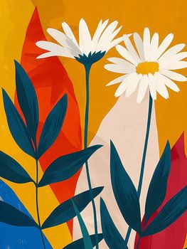 Gänseblümchen Leinwanddruck Stil Abstrakt