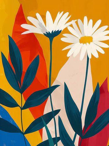 Gänseblümchen Leinwanddruck Stil Abstrakt