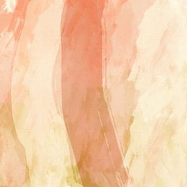Peinture abstraite en rose, blanc, ocre sur Dina Dankers
