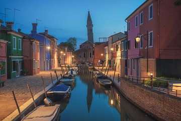 Venetië Burano bij nacht van Jean Claude Castor