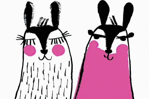 Lapins | Ami(e)s à moustaches rose et ludique