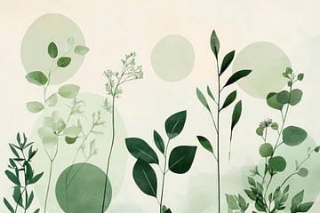 Groene harmonieën - Botanische poëzie van Poster Art Shop