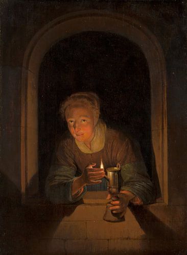 Mädchen mit einer Lampe