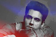 John Mayer Abstract Portret in Rood Paars van Art By Dominic thumbnail