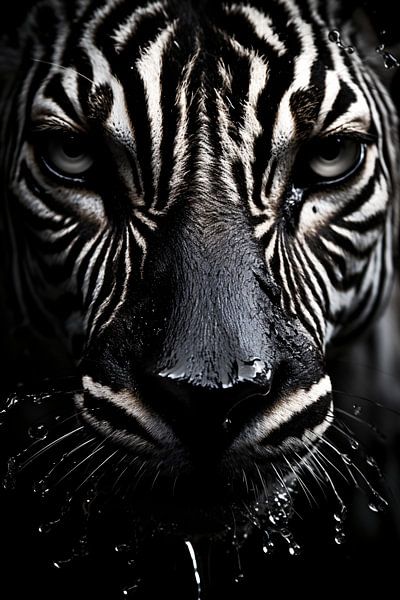 Animal portrait in black and white minimalist art photography by Thilo Wagner