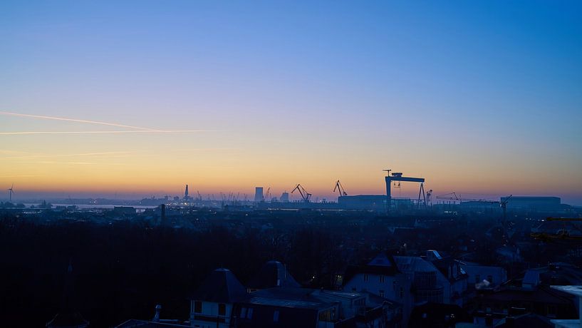 View of the port of the Hanseatic city of Rostock by Heiko Kueverling