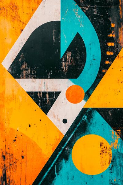 Geometrische abstractie in kleuren van Poster Art Shop