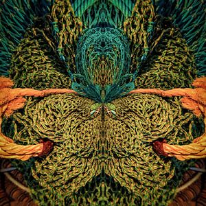 figure abstraite - filet de pêche homme