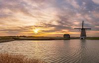 Molen Het Noorden Texel kleurige zonsondergang van Texel360Fotografie Richard Heerschap thumbnail