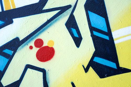 Detail van graffiti op de muur van het huis