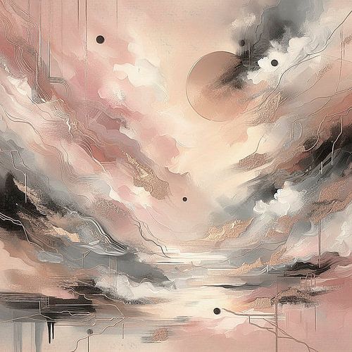 Brume matinale en rose et gris.