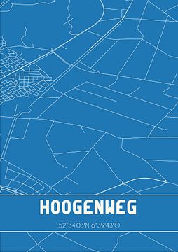 Blaupause | Karte | Hoogenweg (Overijssel) von Rezona