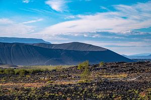 Large Hverfjall volcano crater is Tephra cone in Myvatn area at 