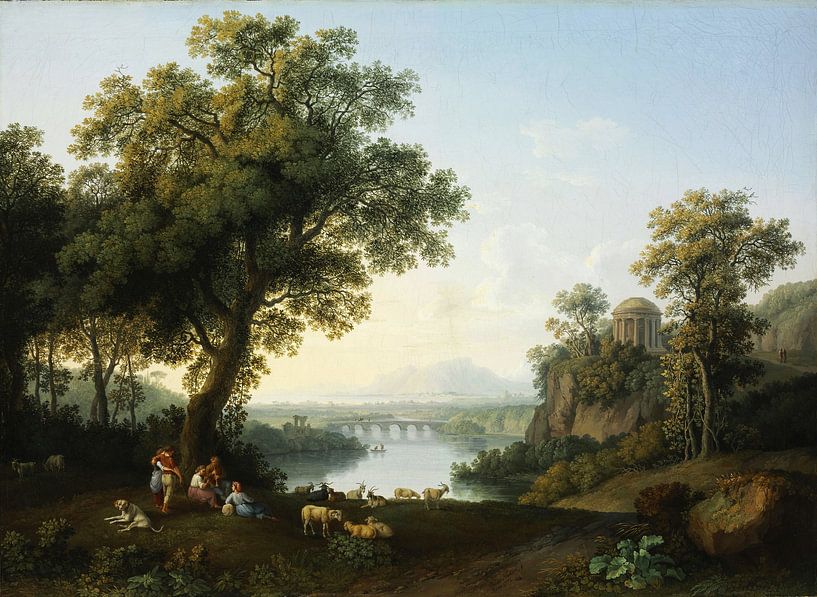 Paysage riverain, Jakob Philipp Hackert par Des maîtres magistraux