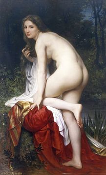 Naakte baadster, william adolphe bouguereau - 1864