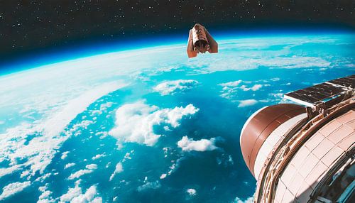 Wolken boven de aarde vanuit de ruimte