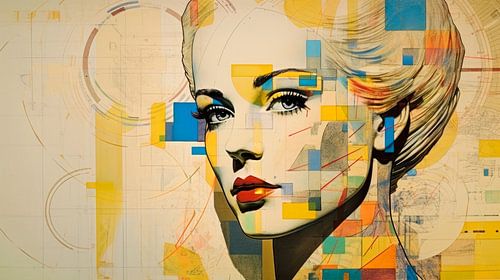 Pop-Art Neo-Dada Vrouw Portret