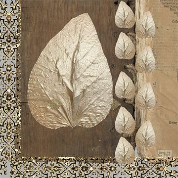 Leaves on Wood Square by Artmotifs Eve
