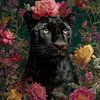 Zwarte panter in de bloemen van Studio Ypie